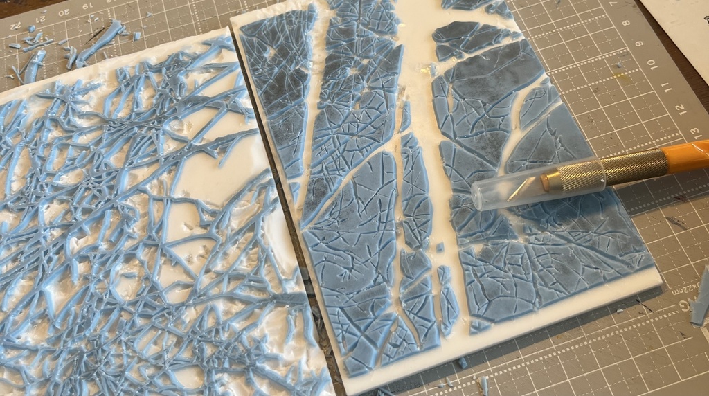 「霜天」オリジナル版画原画 額付き 葉書サイズ