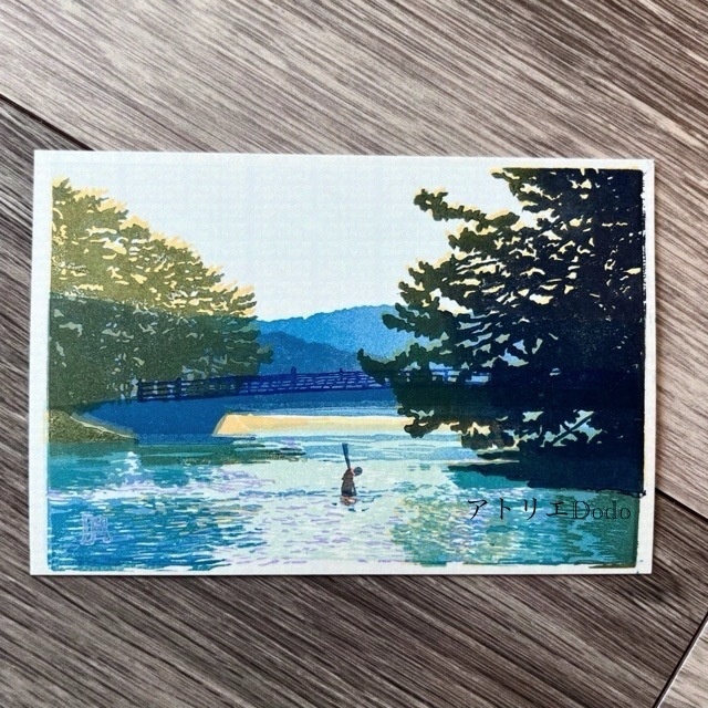 「宝捜し」オリジナル版画原画 額付き 葉書サイズ