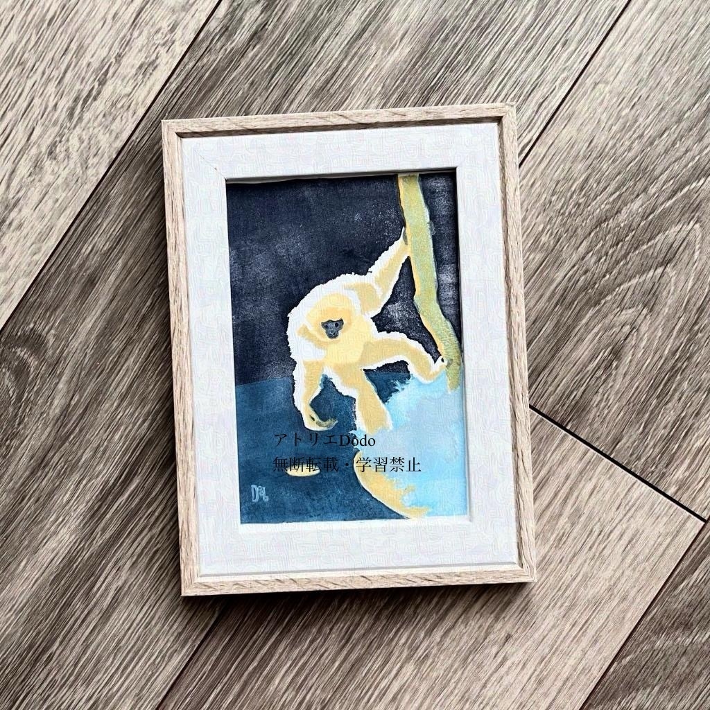 「憧憬」オリジナル版画原画 額付き 葉書サイズ