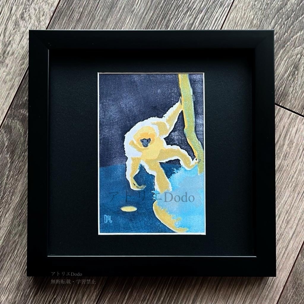 「憧憬」オリジナル版画原画　額付き　葉書サイズ