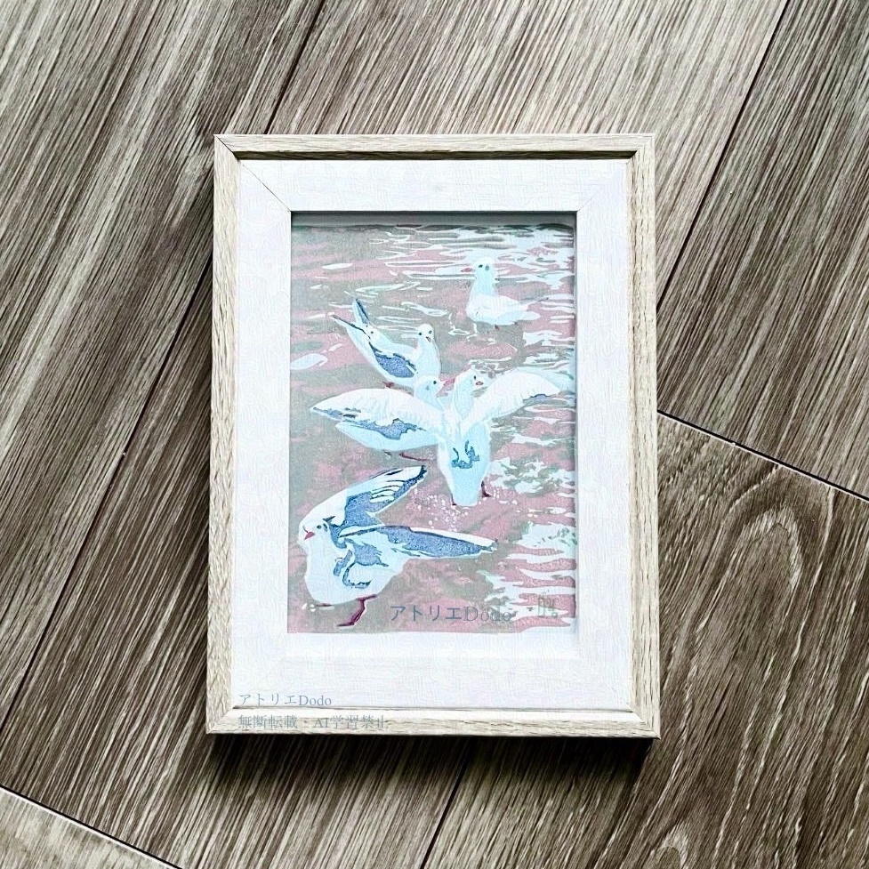 「五重奏」オリジナル版画原画 額付き 葉書サイズ