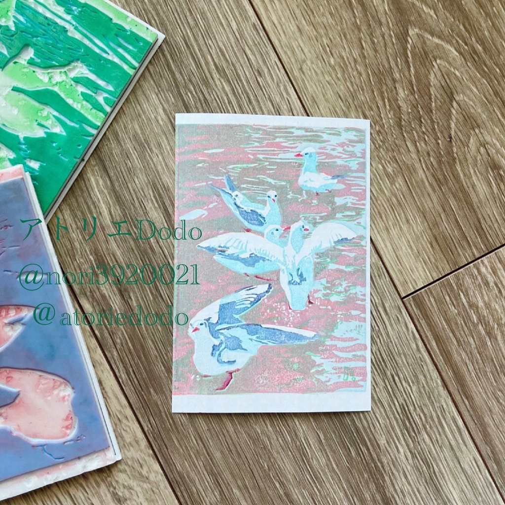 「五重奏」オリジナル版画原画 額付き 葉書サイズ