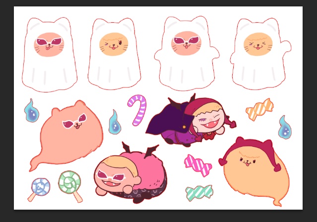 ハロウィン透明ステッカー