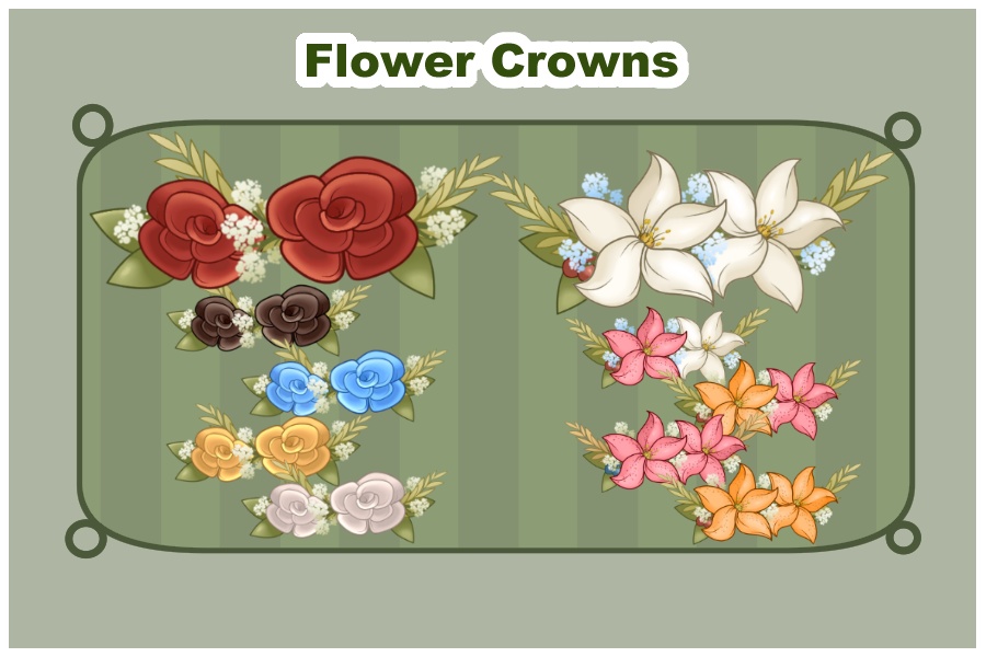 [VTuber Asset] Flower Crowns (Free)
