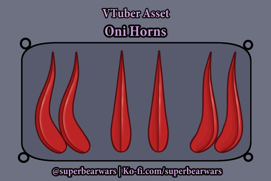 [VTuber Assets] Oni Horns (Live2D) (Free)