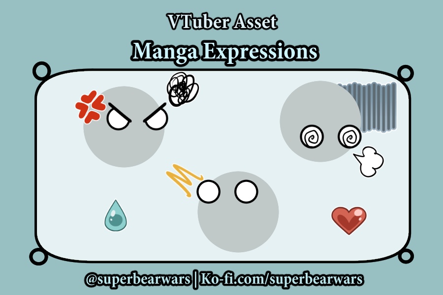 [VTuber Assets] Manga Expressions (Free)