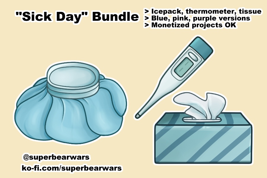 [VTuber Assets] Sick Day Bundle