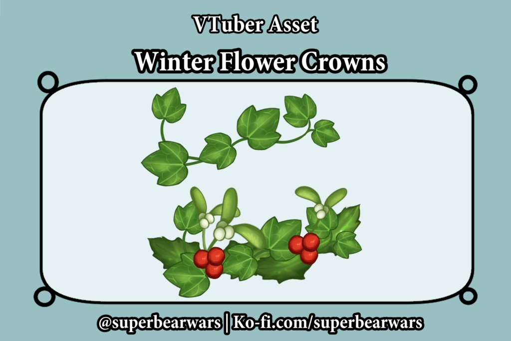 [VTuber Assets] Winter Flower Crowns (Free)