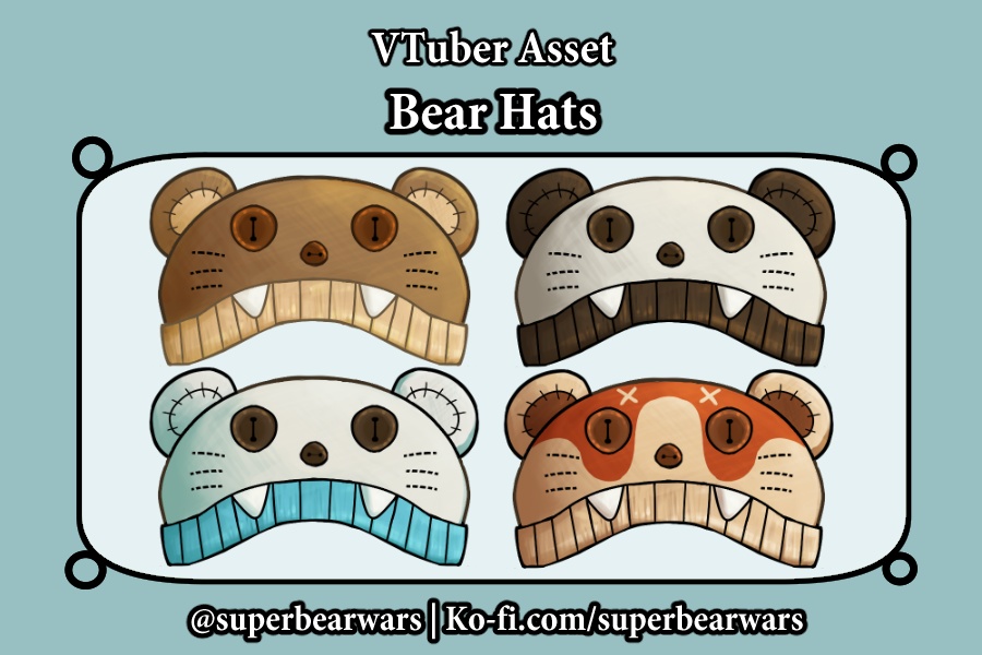 [VTuber Asset] Bear Hats