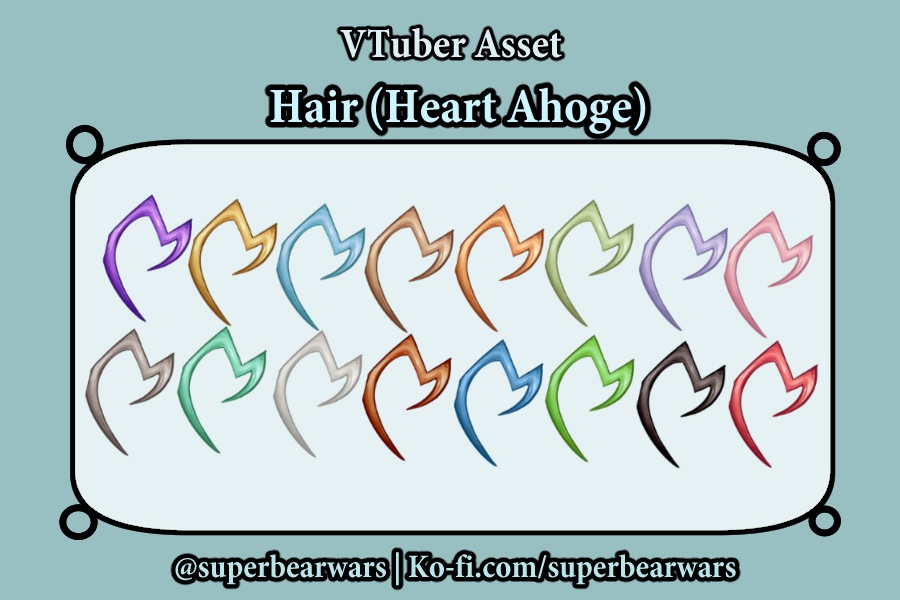 [VTuber Asset] Heart Ahoge (Live2D)