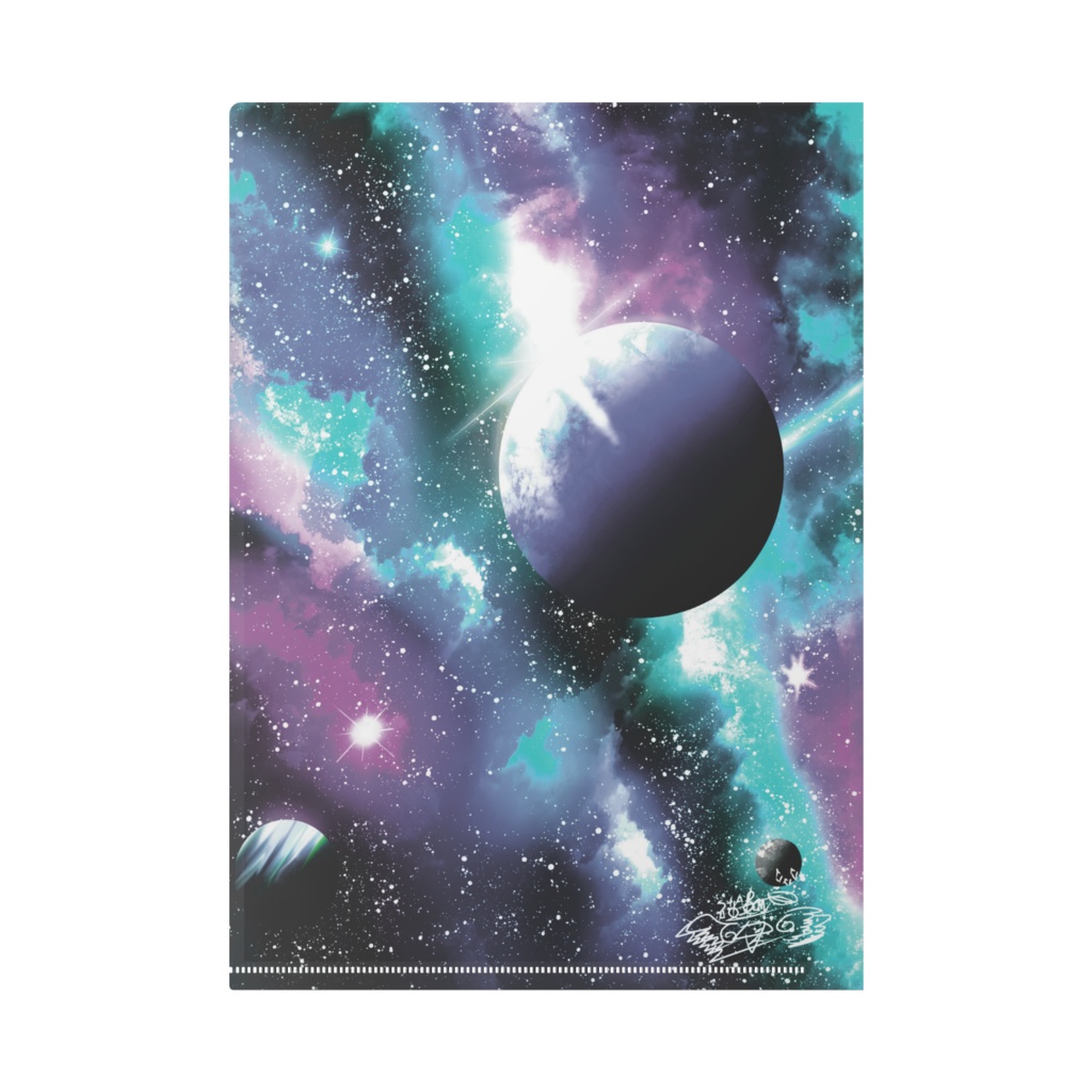 Blew nebula 宇宙アート クリアファイル