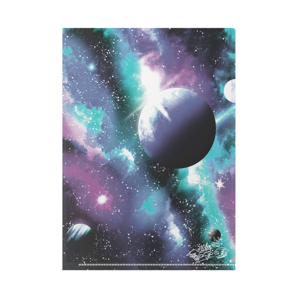 Blew nebula 宇宙アート クリアファイル