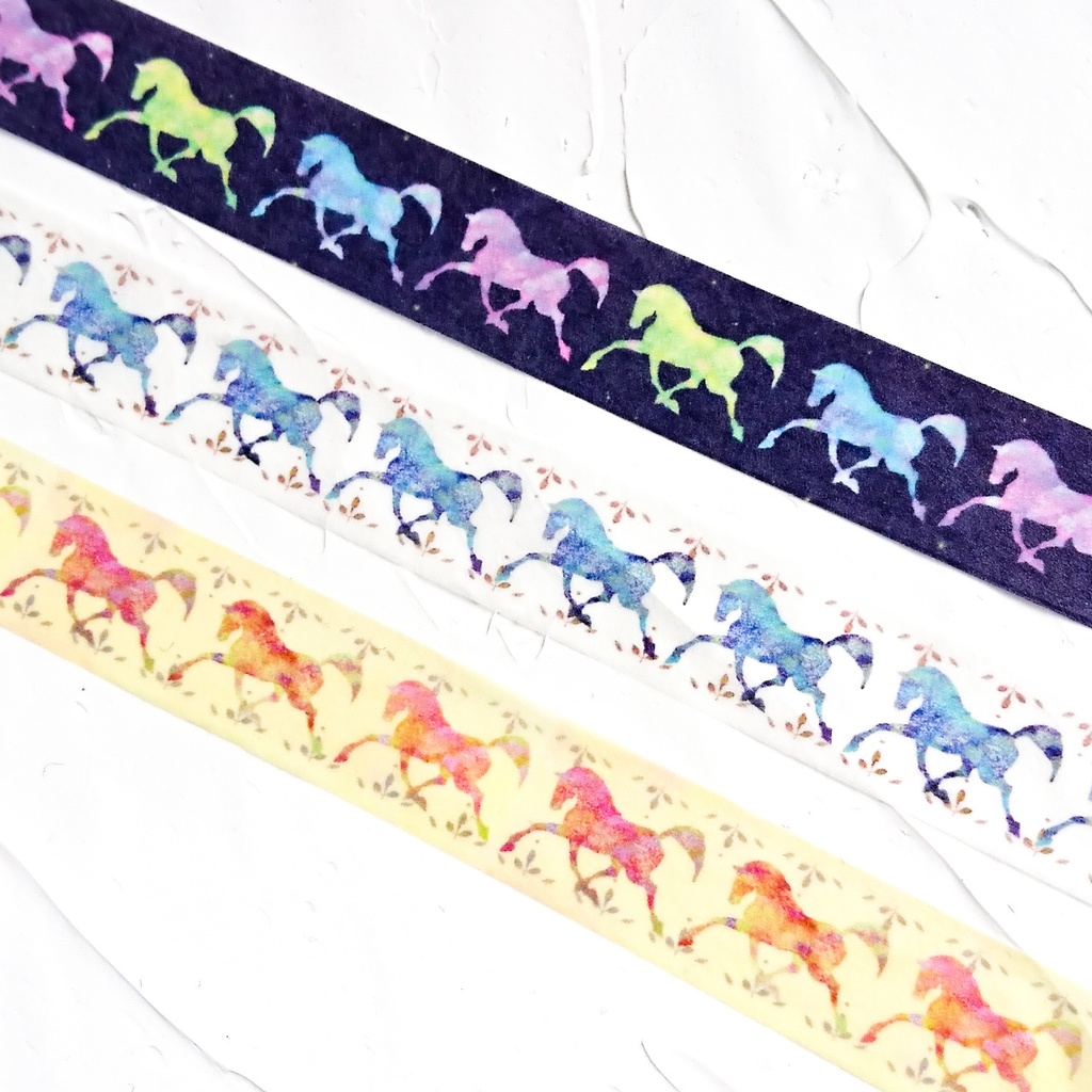 駆ける馬たちのマスキングテープ15mm