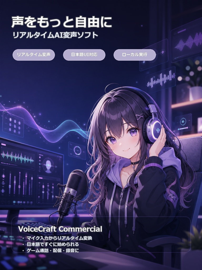 VoiceCraft AIボイスチェンジャー｜リアルタイム音声変換・Discord・ゲーム・配信対応