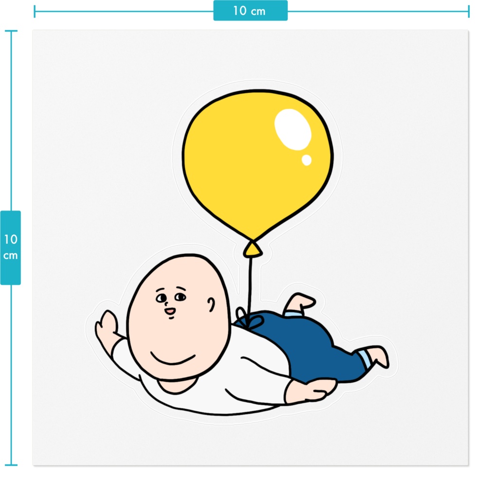 シュールなおじさん風船ステッカー