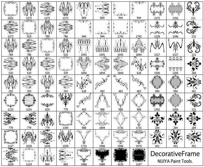 Ps用 飾り罫 囲み罫 ブラシ1 虹屋ペイントツール素材 Booth