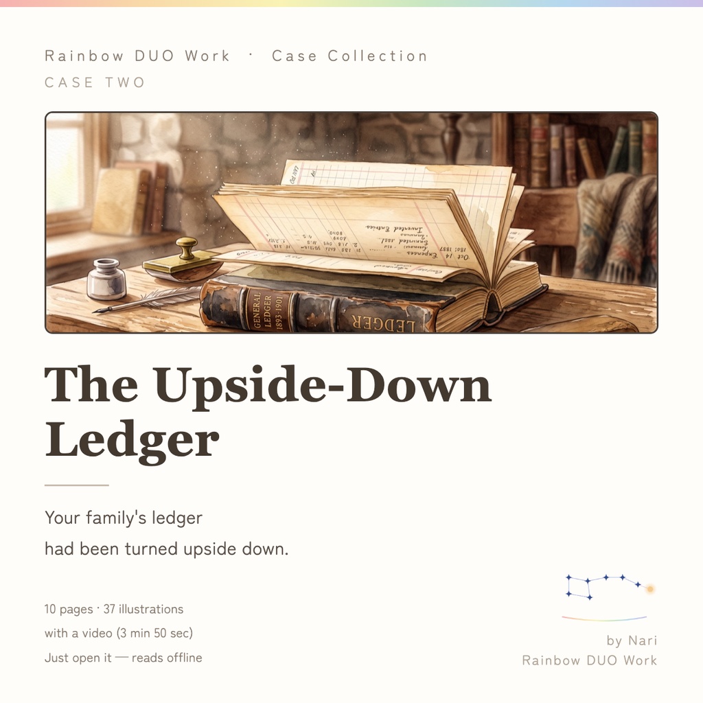 Case Collection 2 — "The Upside-Down Ledger" (Rainbow DUO Work, in manga)