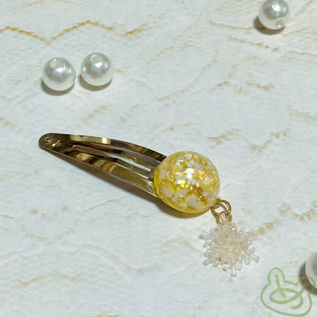 雪結晶ヘアピン