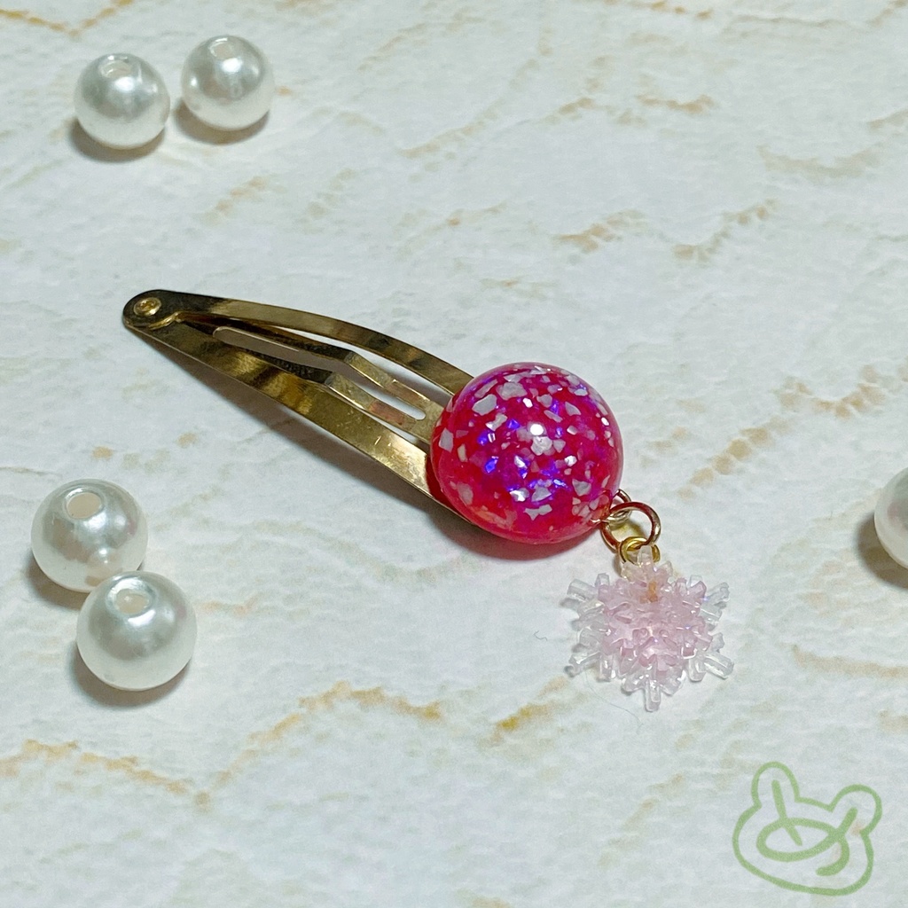 雪結晶ヘアピン