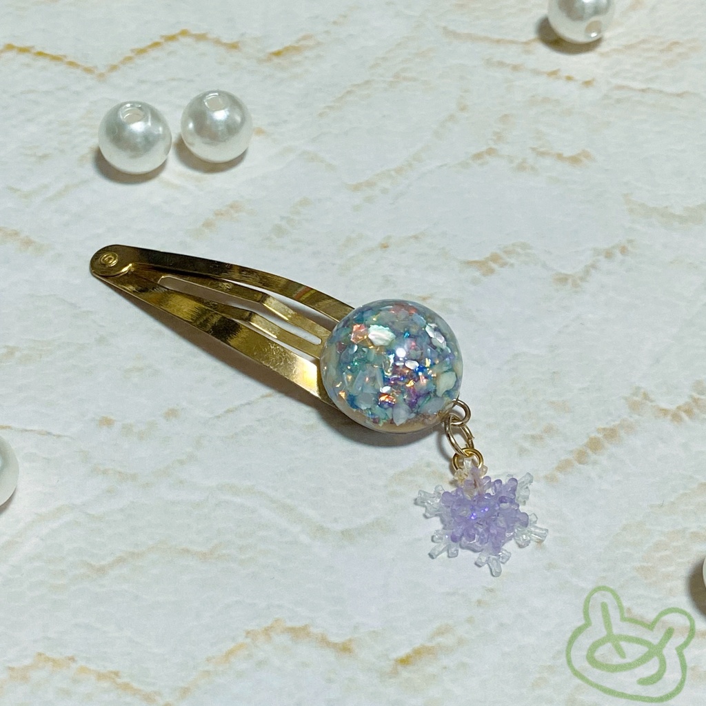 雪結晶ヘアピン