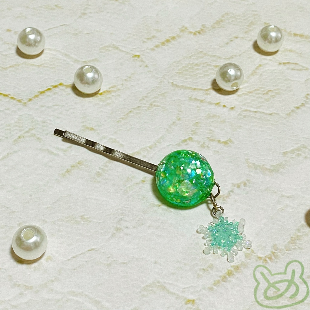 雪結晶 細ヘアピン