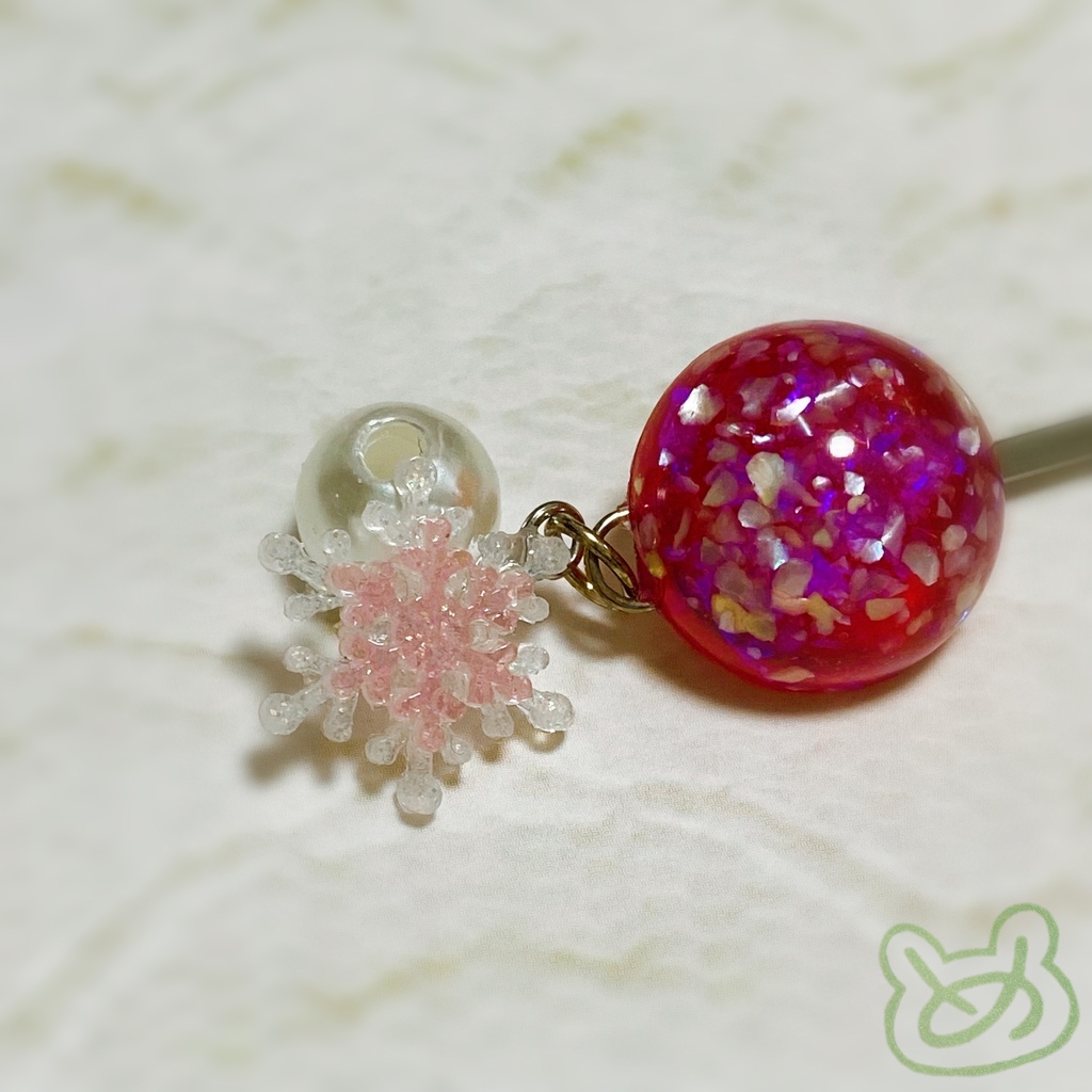 雪結晶 細ヘアピン