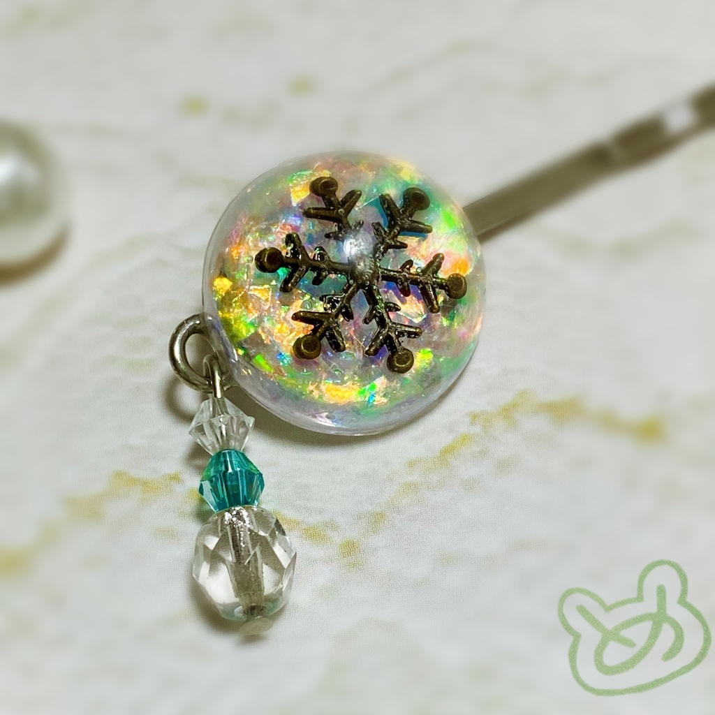 雪結晶 細ヘアピン