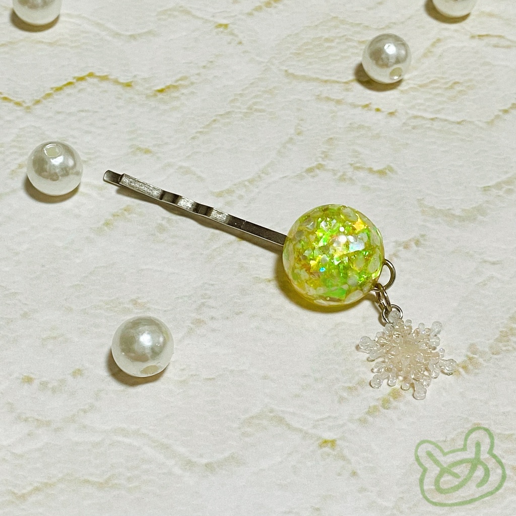 雪結晶 細ヘアピン