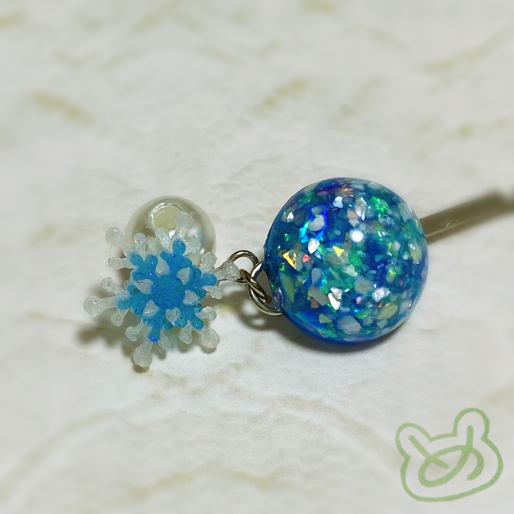 雪結晶 細ヘアピン