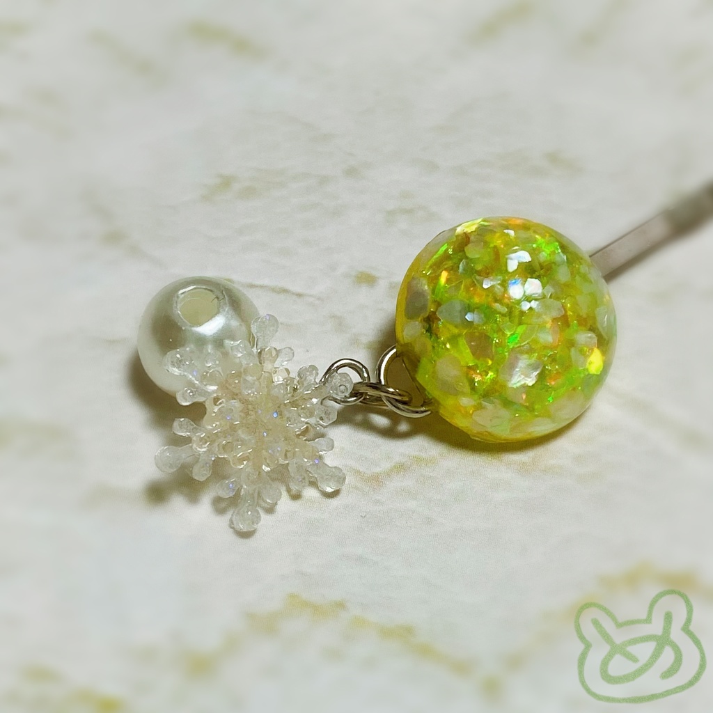 雪結晶 細ヘアピン