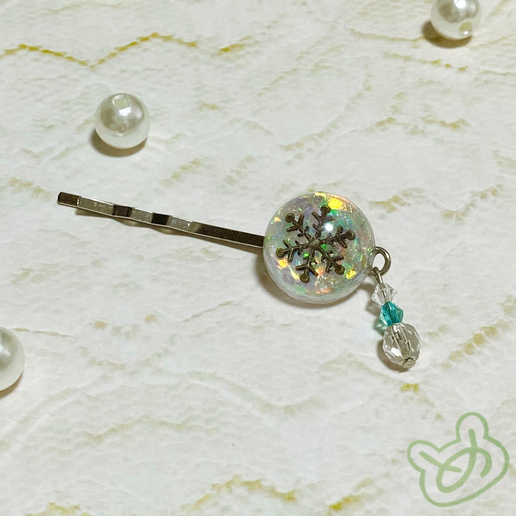 雪結晶 細ヘアピン