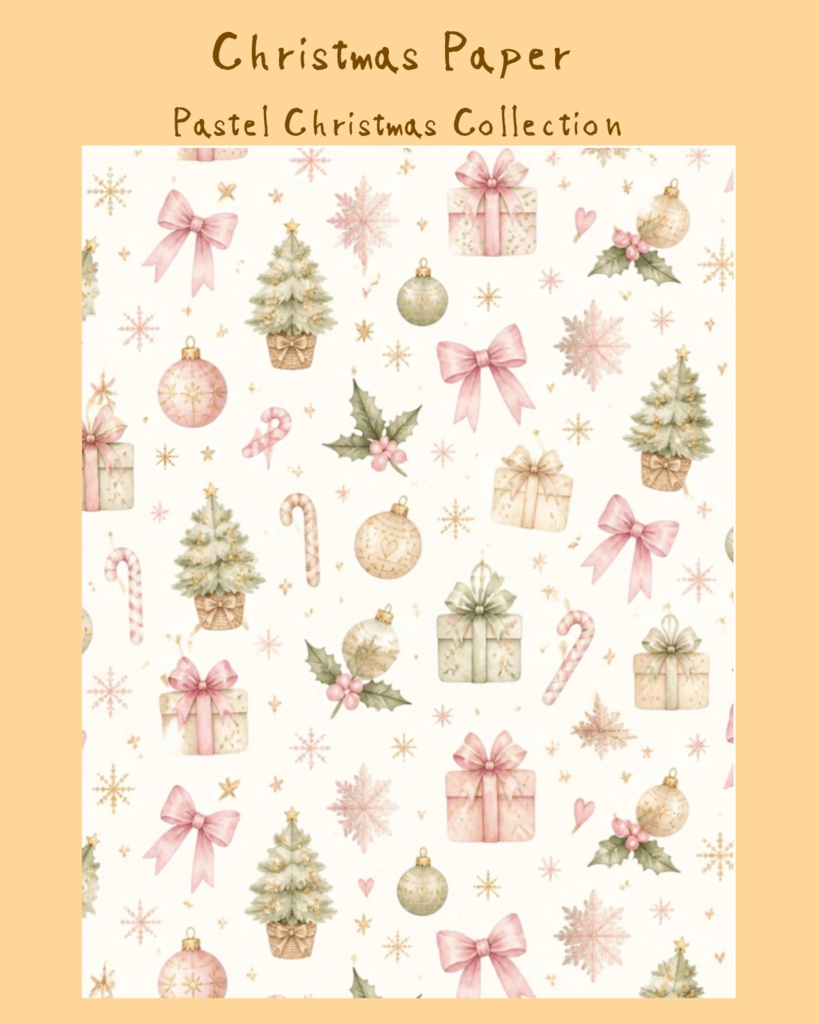 Sweet Pastel Christmas｜パステルクリスマス デジタルペーパー 