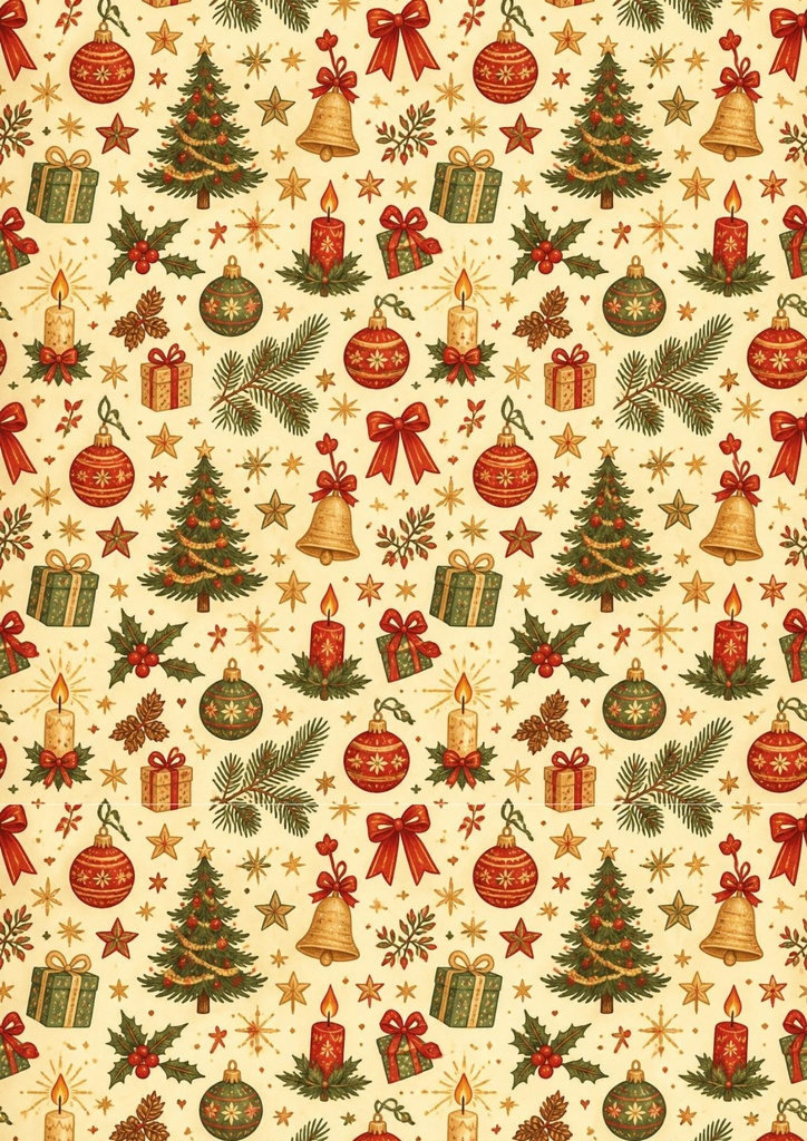 Cozy Vintage Christmas｜レトロクリスマス デジタルペーパー 🎄
