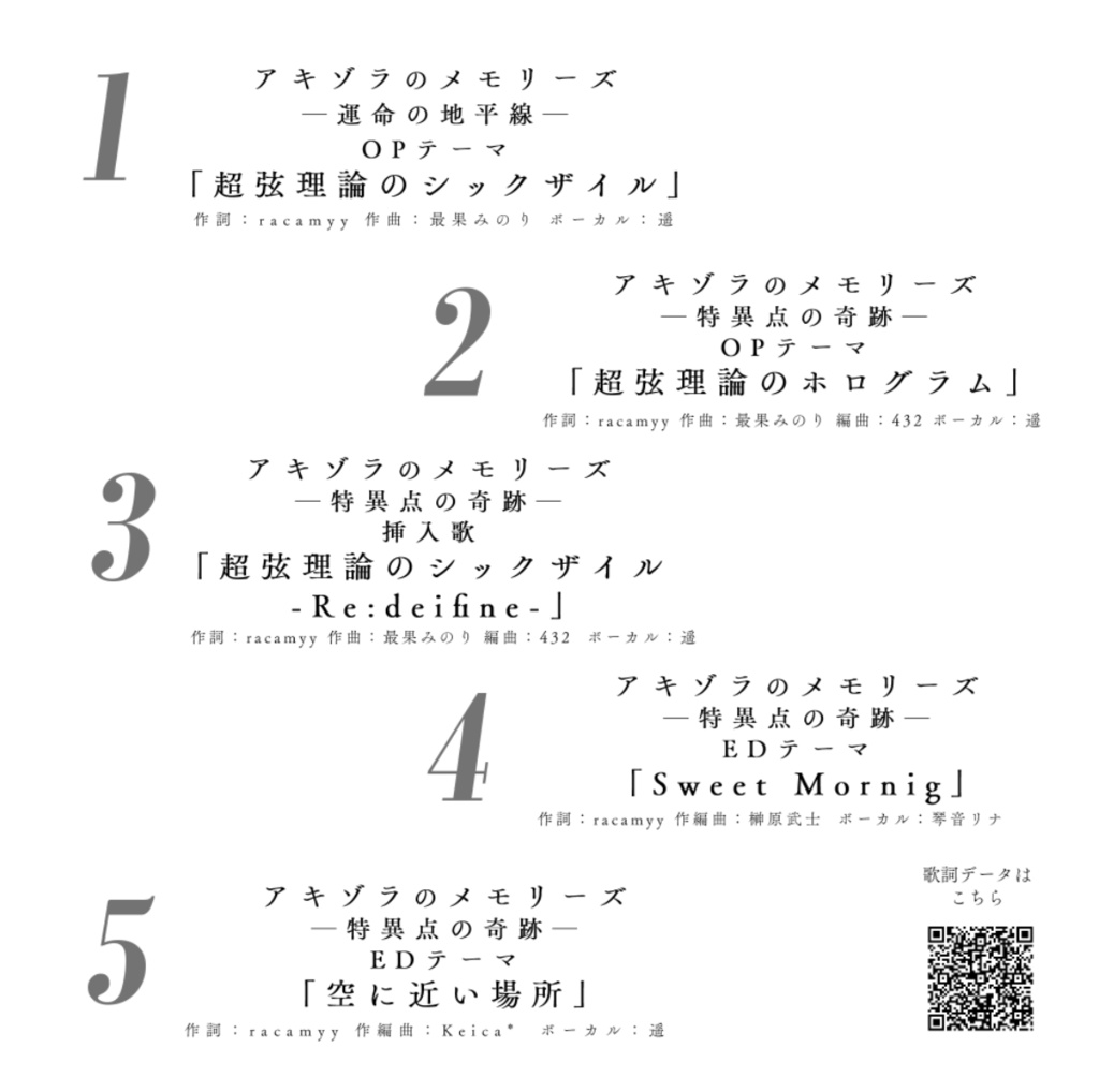 Akizora no Memories Vocal Collection