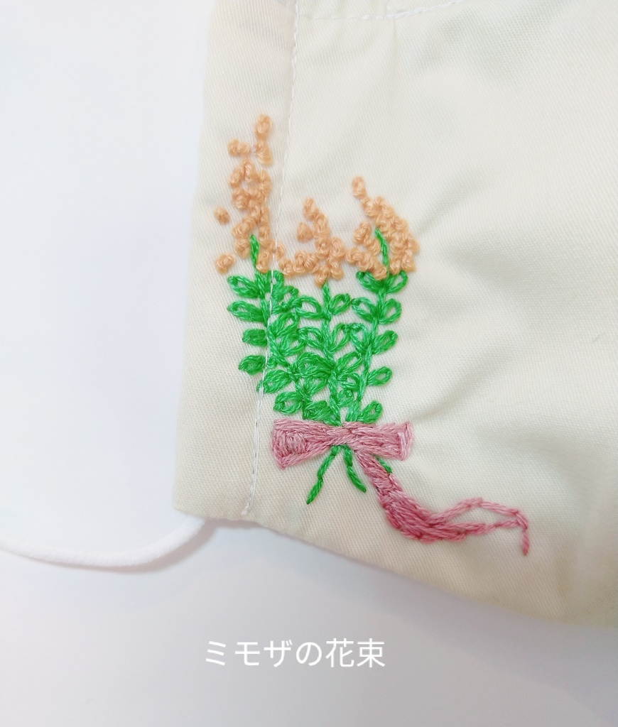 刺繍とコットンレースのファッションマスク