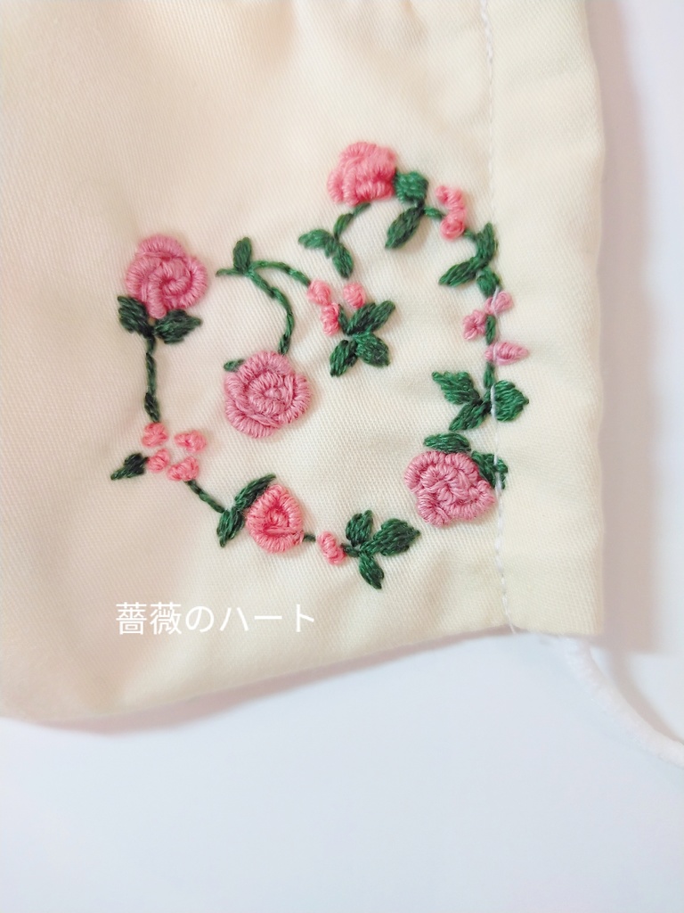刺繍とコットンレースのファッションマスク