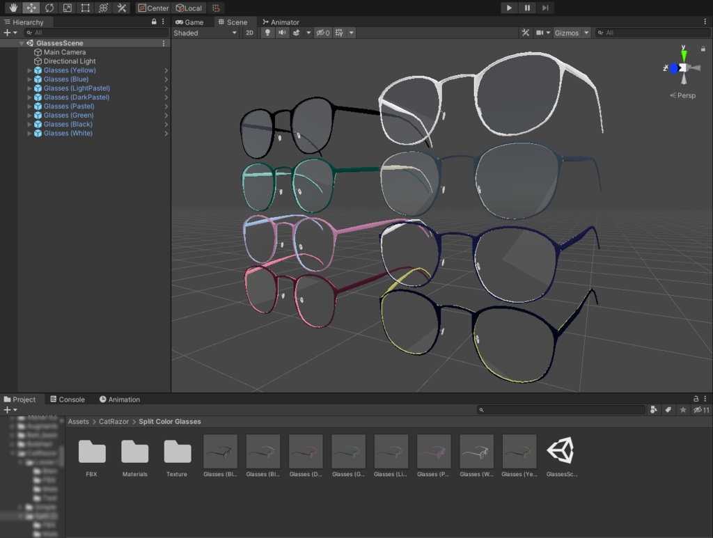 Free Split Colour Glasses