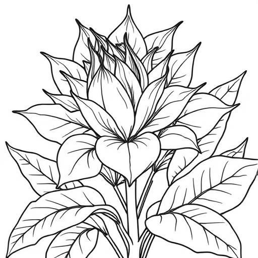 アカンサスの花|A4塗り絵素材