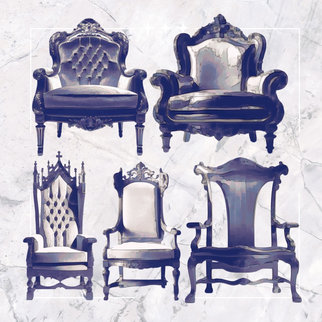 【ココフォリア素材】綺麗めアンティーク小物素材まとめ