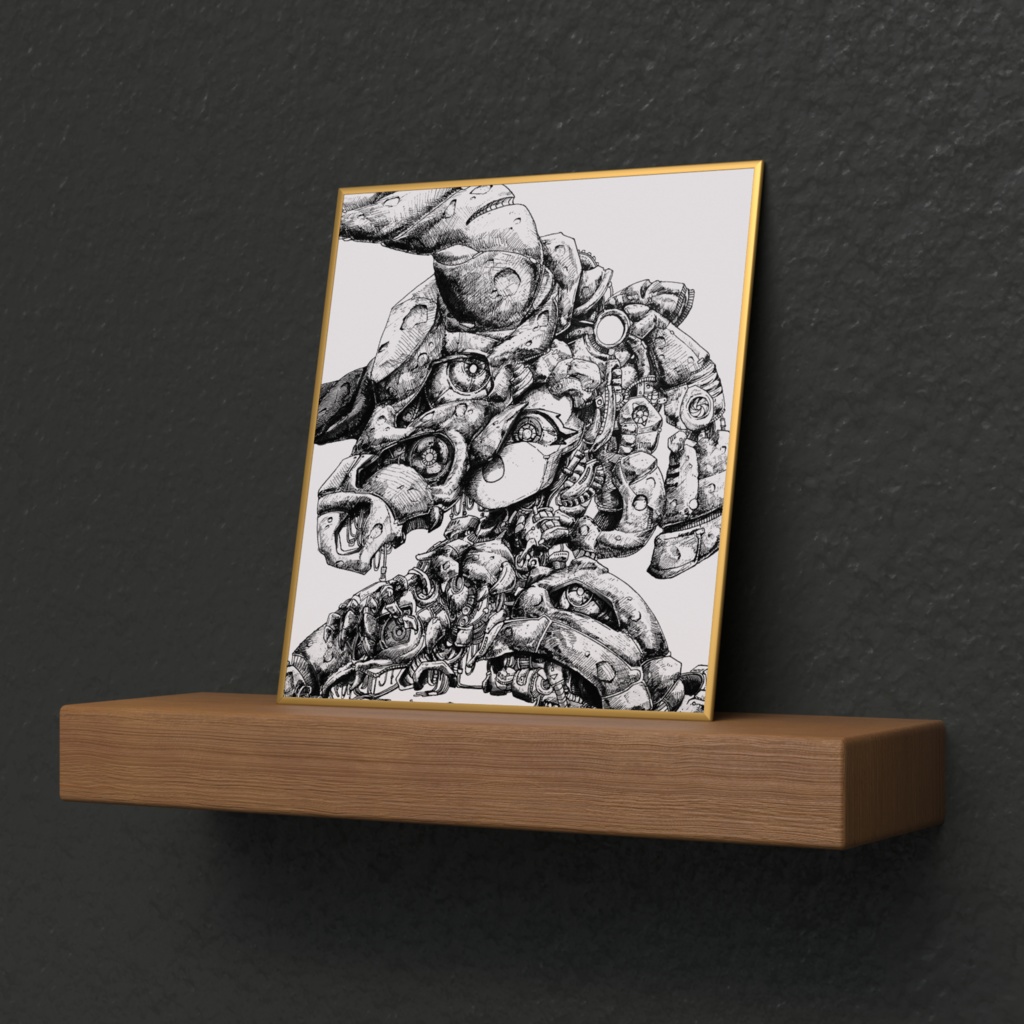 機械少女_恐竜_複製色紙