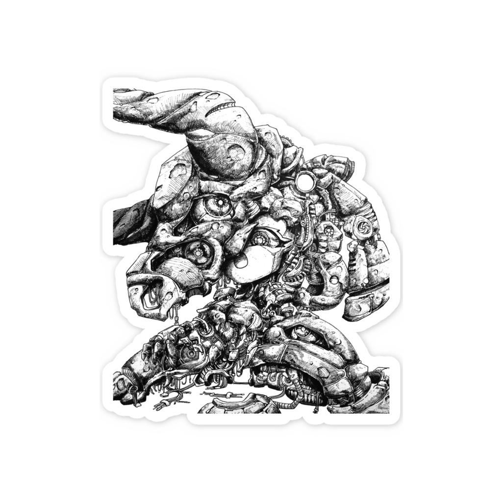 機械少女_恐竜_ステッカー