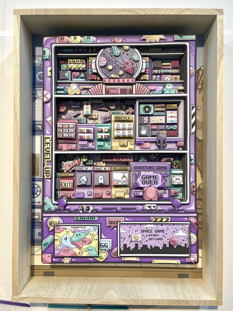 ゲームセンター-シャドーボックスアート-