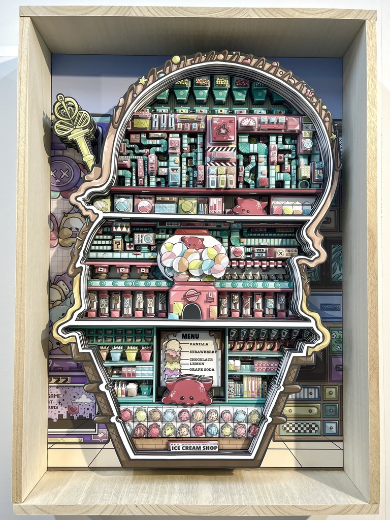 アイスクリーム-シャドーボックスアート-