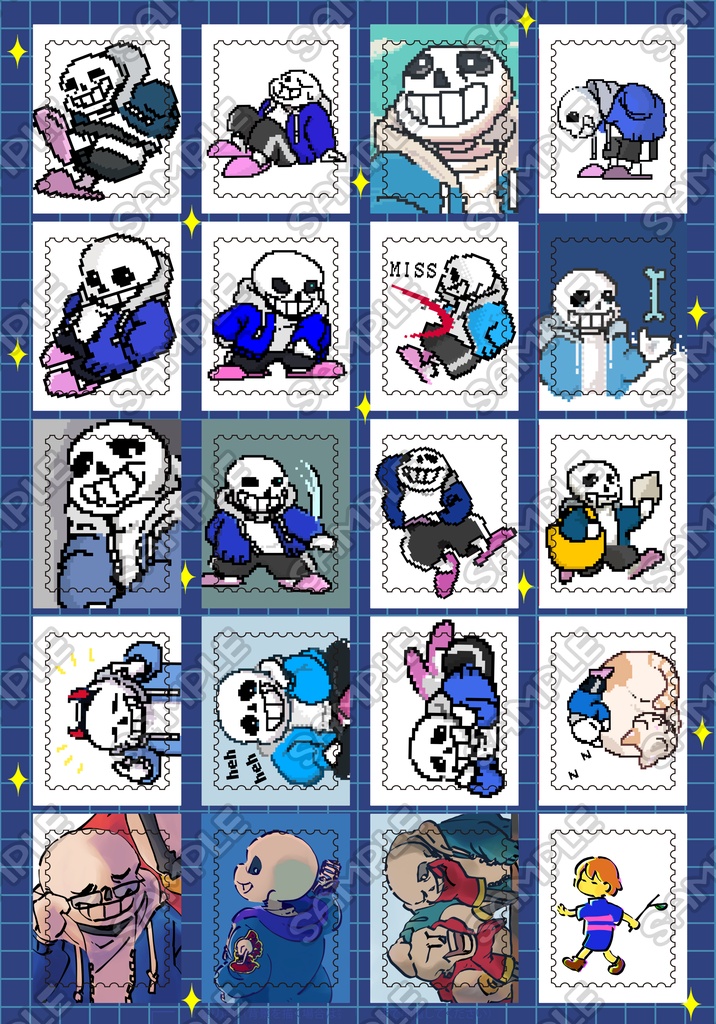 UNDERTALE切手風シール