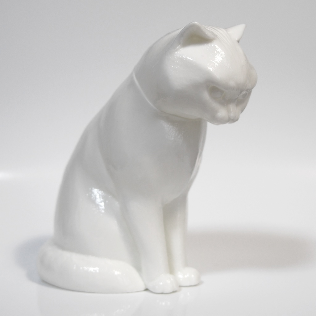 ソフビ版「魔よけ猫( 未塗装品 / ブランク )」白