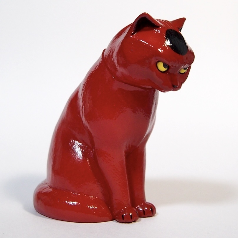 ソフビ版「魔よけ猫」烏帽子(えぼし)柄 全3色