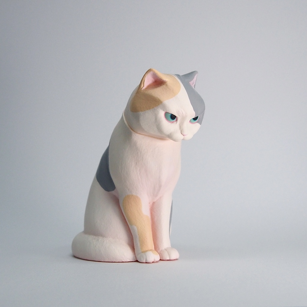 ◎受注生産◎【彩色版】魔よけ猫(ソフビ) ミケ / パステルミケ ■一次受注特典付き■