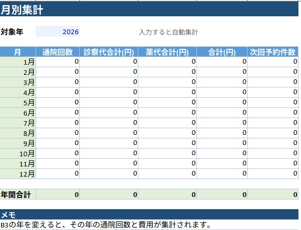 通院管理シート