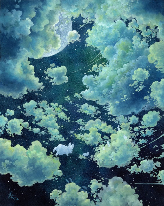 水彩　額装原画