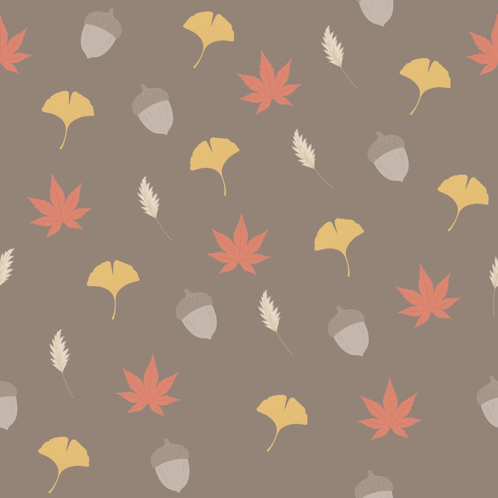 秋の紅葉デジタルペーパー 4枚セット|もみじ・イチョウ・すすき・どんぐり